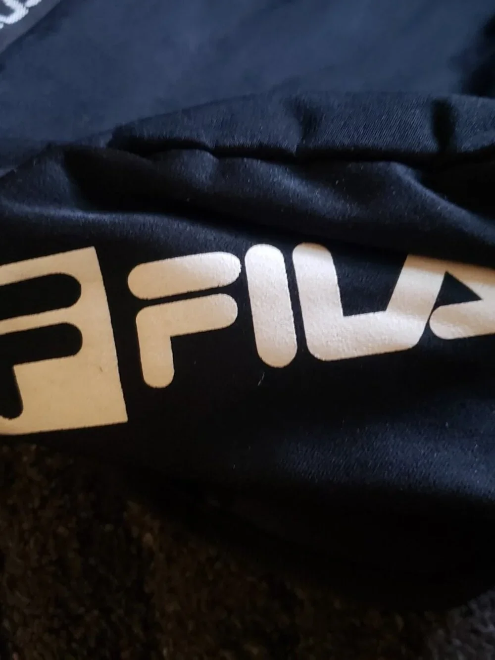 Vintage FILA Messenger Bag Black/White Zip Adjustable Strap Pockets